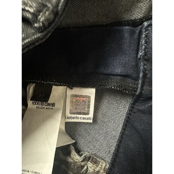 Roberto Cavalli Women's Size 42 Skinny Fit Coated Jeans Pants Mid Rise Black New - Picture 12 of 16